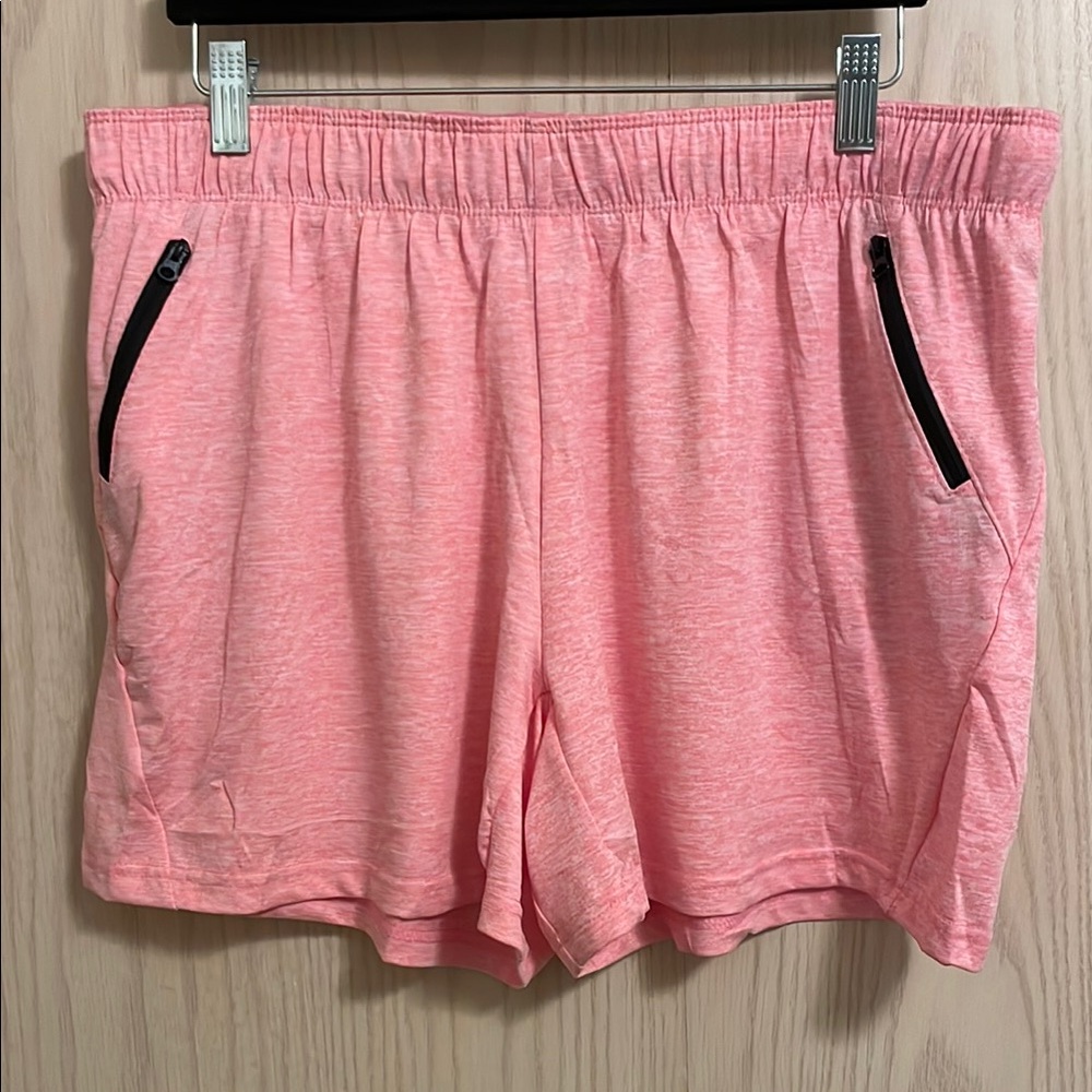 Liberty Pro Women's XL Pink Athletic Shorts Elastic Waist Zippered Pockets NWT
